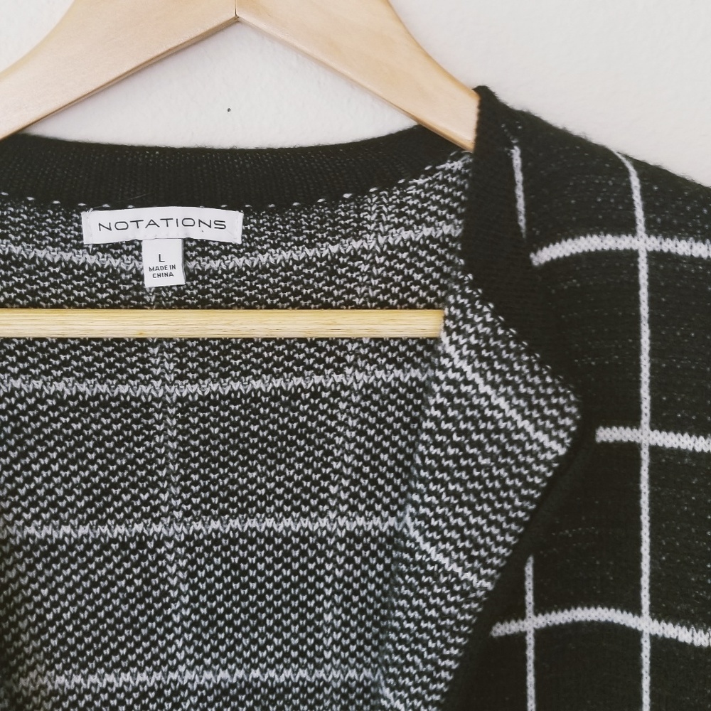 Notations Black and White Cardigan
